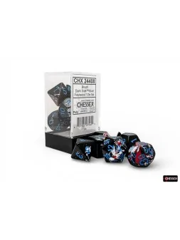 7 Dice Brush Polyhedral Dark Side/Blue Dice Block de Last Level en Dados | La Cueva Roja
