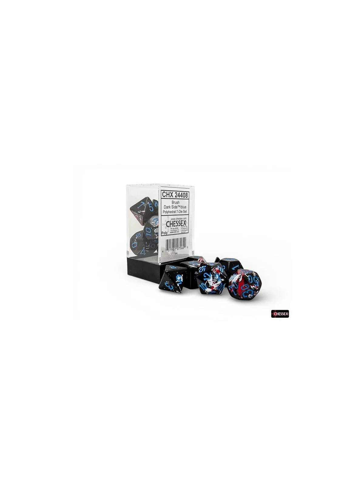 7 Dice Brush Polyhedral Dark Side/Blue Dice Block de Last Level en Dados | La Cueva Roja