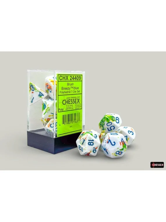 7 Dice Brush Polyhedral Breezy/Blue Dice Block de Last Level en Dados | La Cueva Roja
