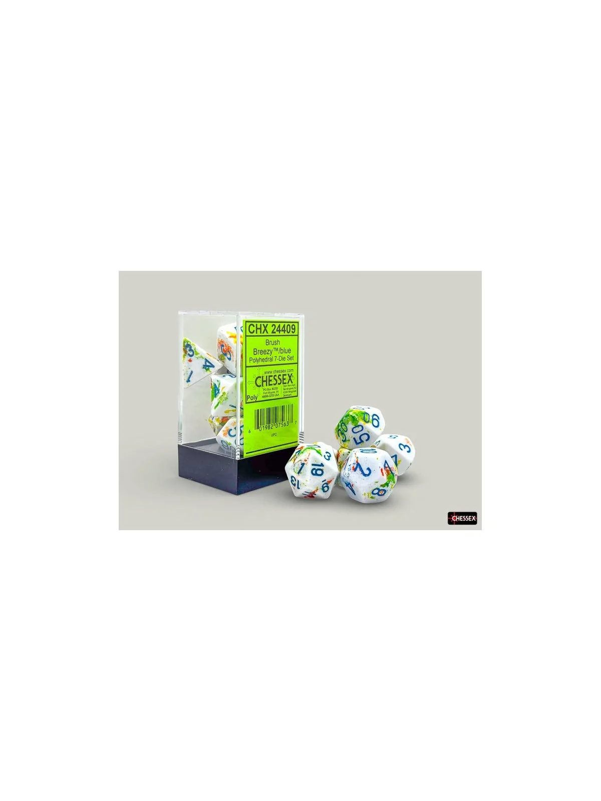 7 Dice Brush Polyhedral Breezy/Blue Dice Block de Last Level en Dados | La Cueva Roja