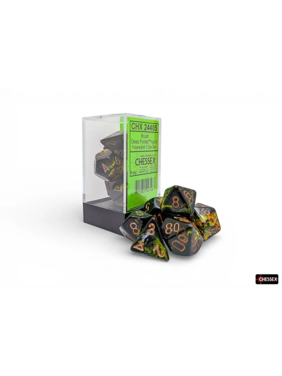 7 Dice Brush Polyhedral Forest/Blue Dice Block de Last Level en Dados | La Cueva Roja
