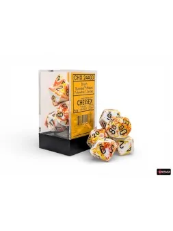 7 Dice Brush Polyhedral Sunrise/Black Dice Block de Last Level en Dados | La Cueva Roja