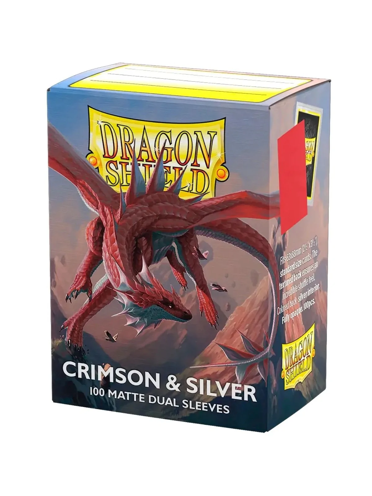Dragon Shield: Standard Matte Dual Crimson and Silver (100) de Dragon Shield en Fundas | La Cueva Roja