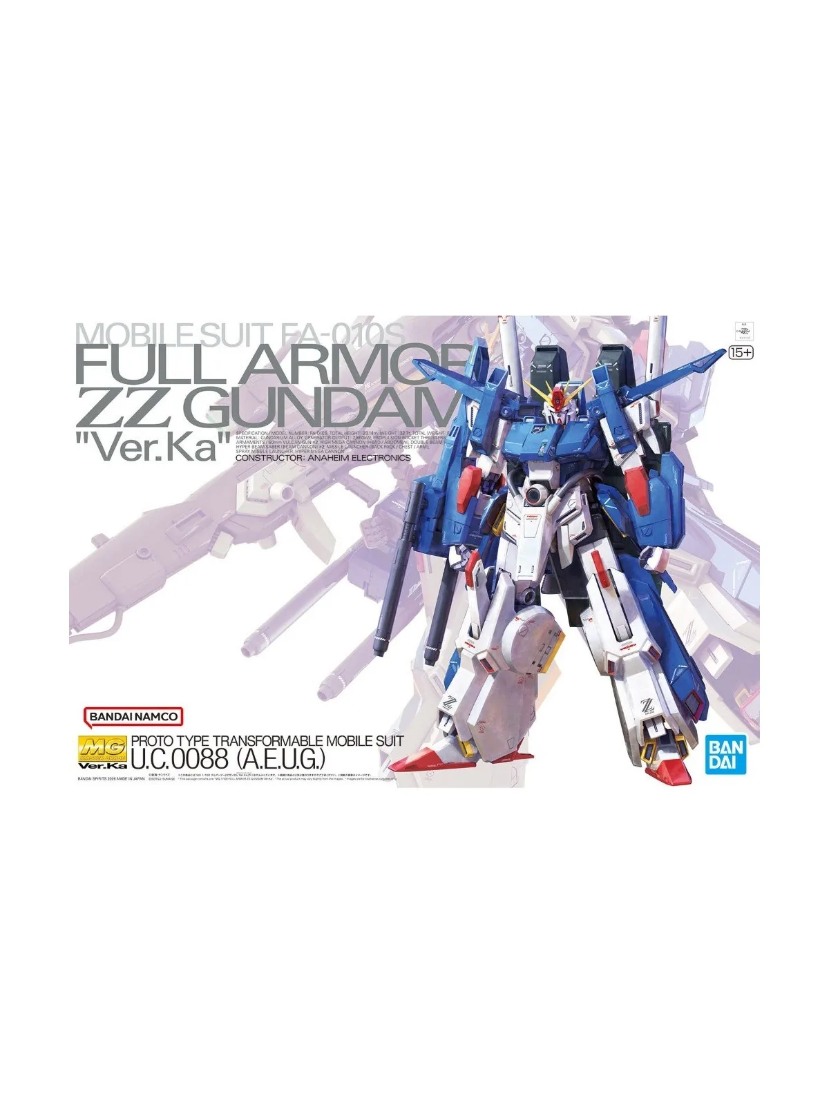Gundam: 1/100 – MG Full Armor ZZ Ver. KA de Bandai en Bandai | La Cueva Roja