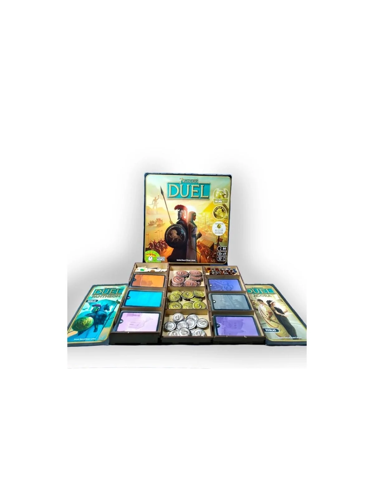 Inserto Compatible con 7 Wonder Duel (Base + Expasión Ágora + Expansión Pantheon) (Desarmado) de WithOut Mess en Insertos | La C