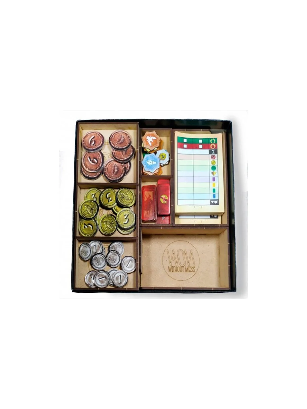 Inserto Compatible con 7 Wonder Duel (Base + Expasión Ágora + Expansión Pantheon) (Desarmado) de WithOut Mess en Insertos | La C