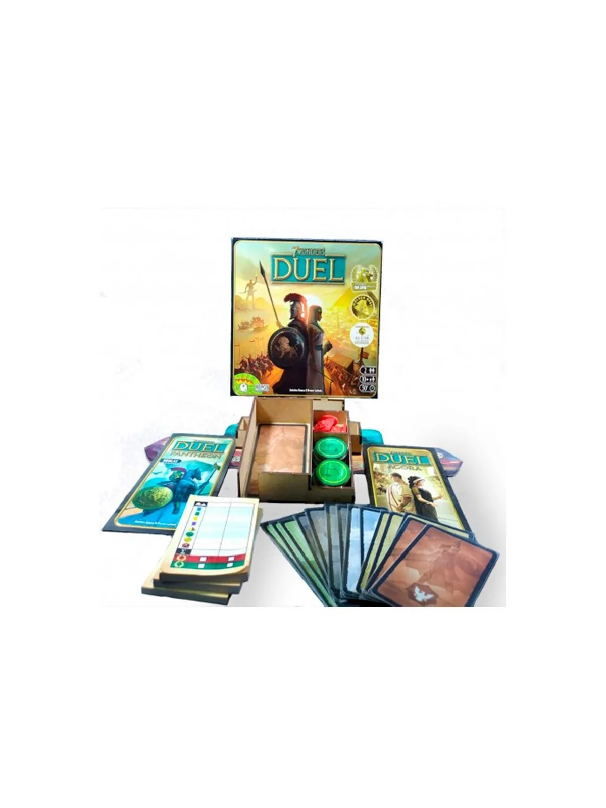 Inserto Compatible con 7 Wonder Duel (Base + Expasión Ágora + Expansión Pantheon) (Desarmado) de WithOut Mess en Insertos | La C