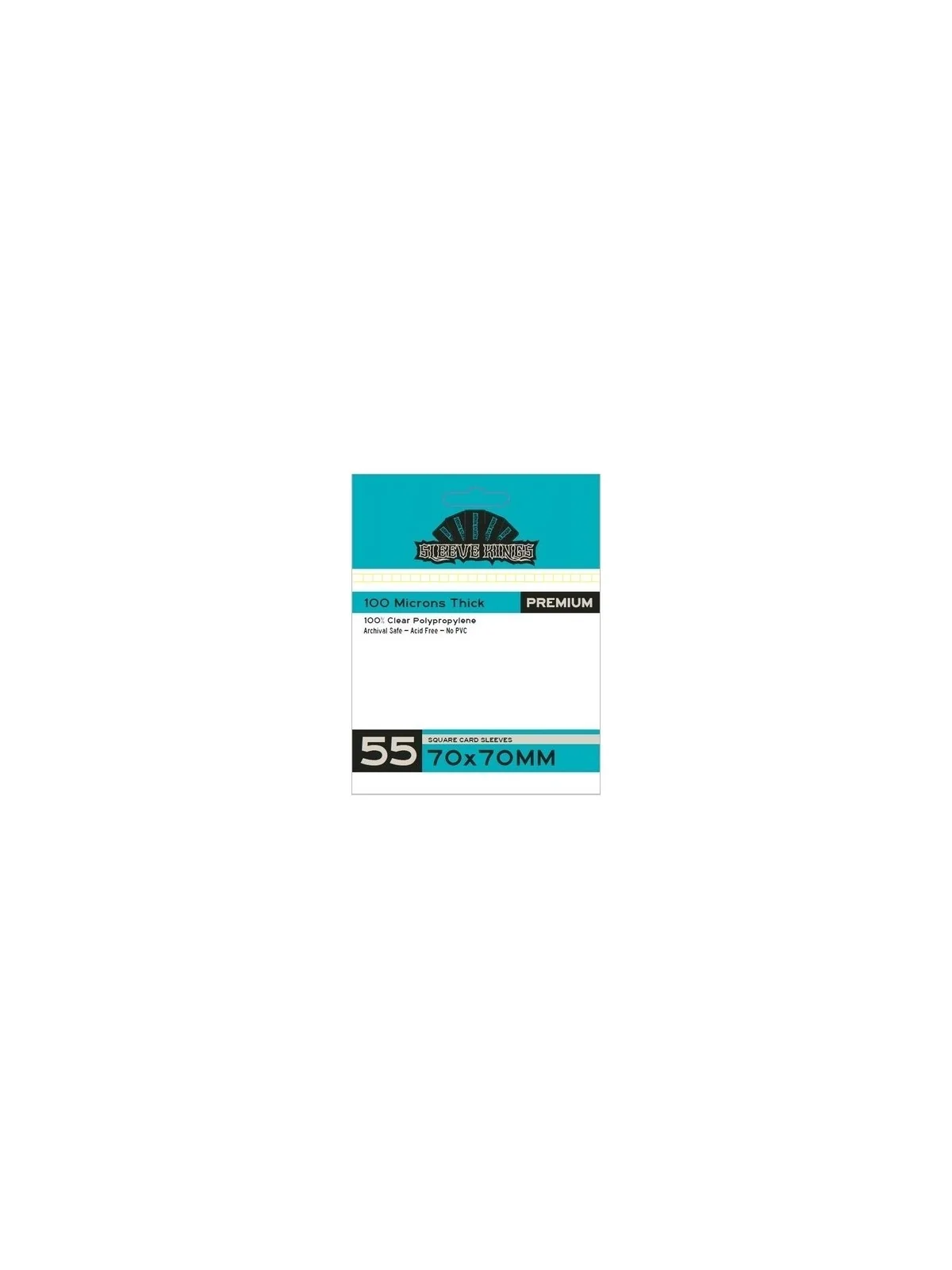 [9965] Sleeve Kings Square Sleeves 100 Microns (Pack of 55) (70x70mm) de Sleeve Kings en Fundas | La Cueva Roja