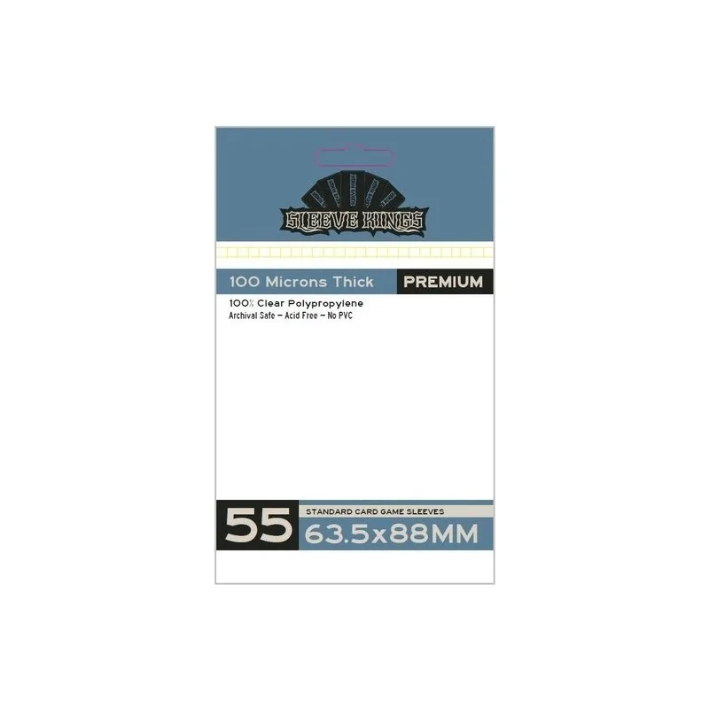 [9905] Sleeve Kings Standard Card Game Sleeves 100 Microns (Pack of 55) (63.5x88mm) de Sleeve Kings en Fundas | La Cueva Roja