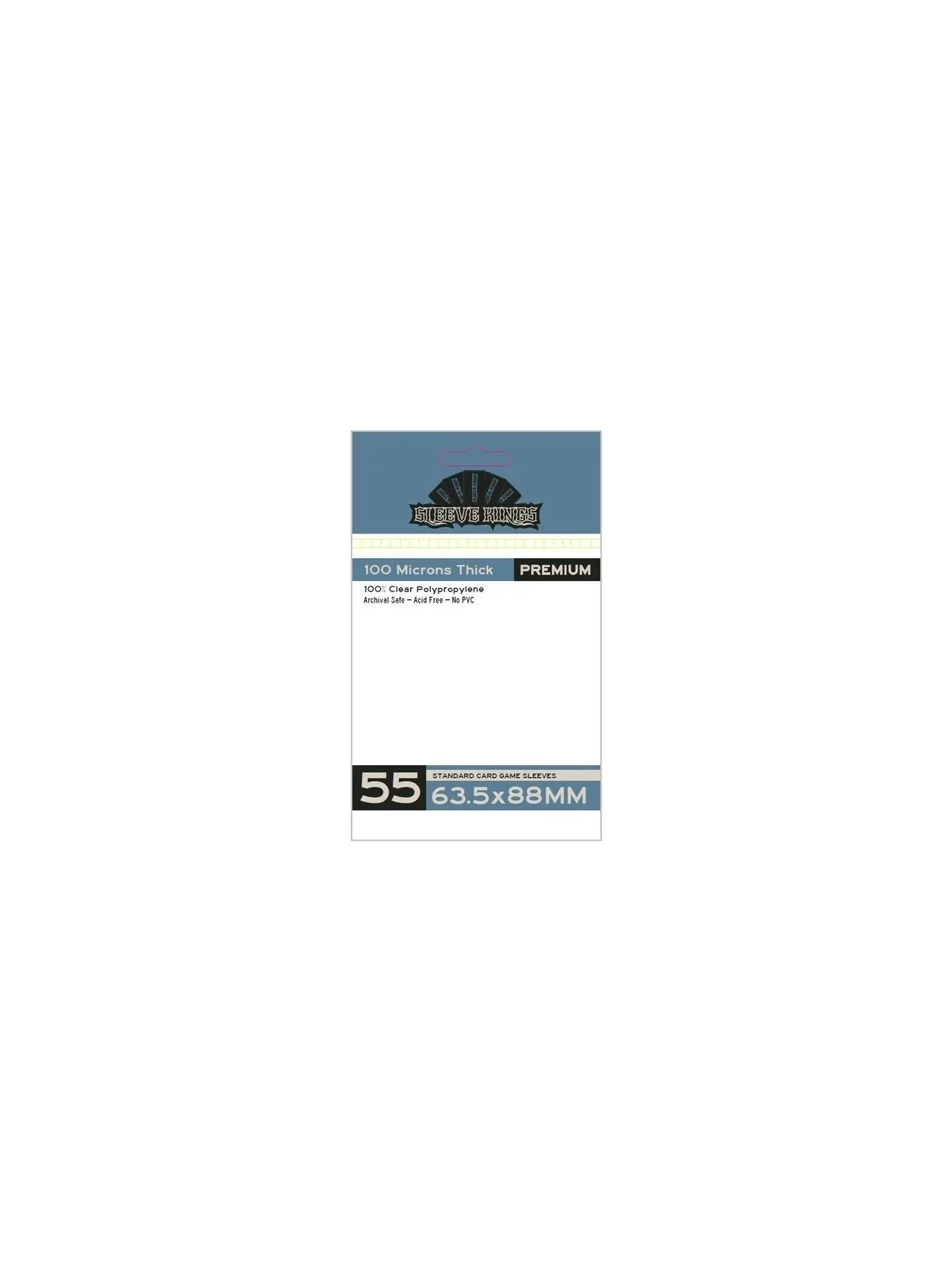 [9905] Sleeve Kings Standard Card Game Sleeves 100 Microns (Pack of 55) (63.5x88mm) de Sleeve Kings en Fundas | La Cueva Roja