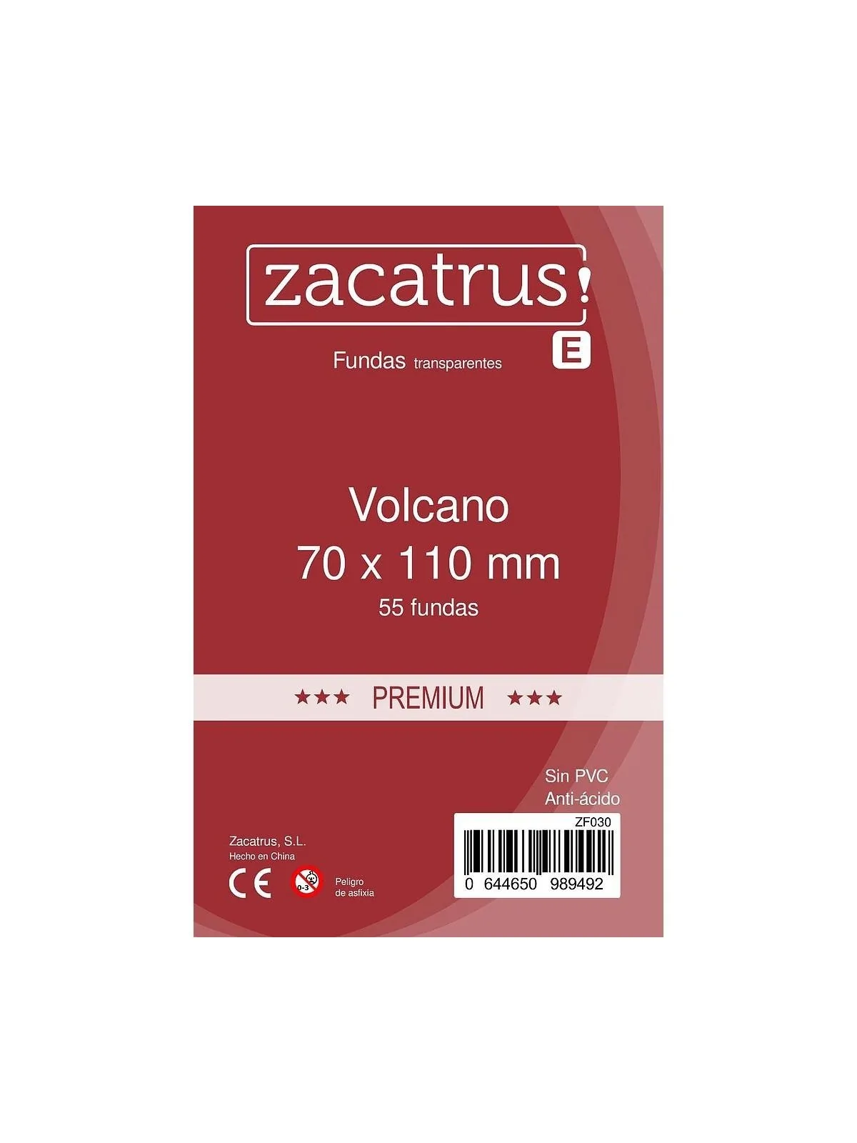 Fundas Zacatrus Volcano premium (70 mm x 110 mm) (55 uds) de Zacatrus en Fundas | La Cueva Roja