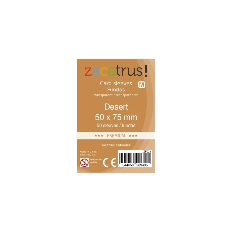 Fundas Zacatrus Desert premium (50 mm x 75 mm) (55 uds) de Zacatrus en Fundas | La Cueva Roja