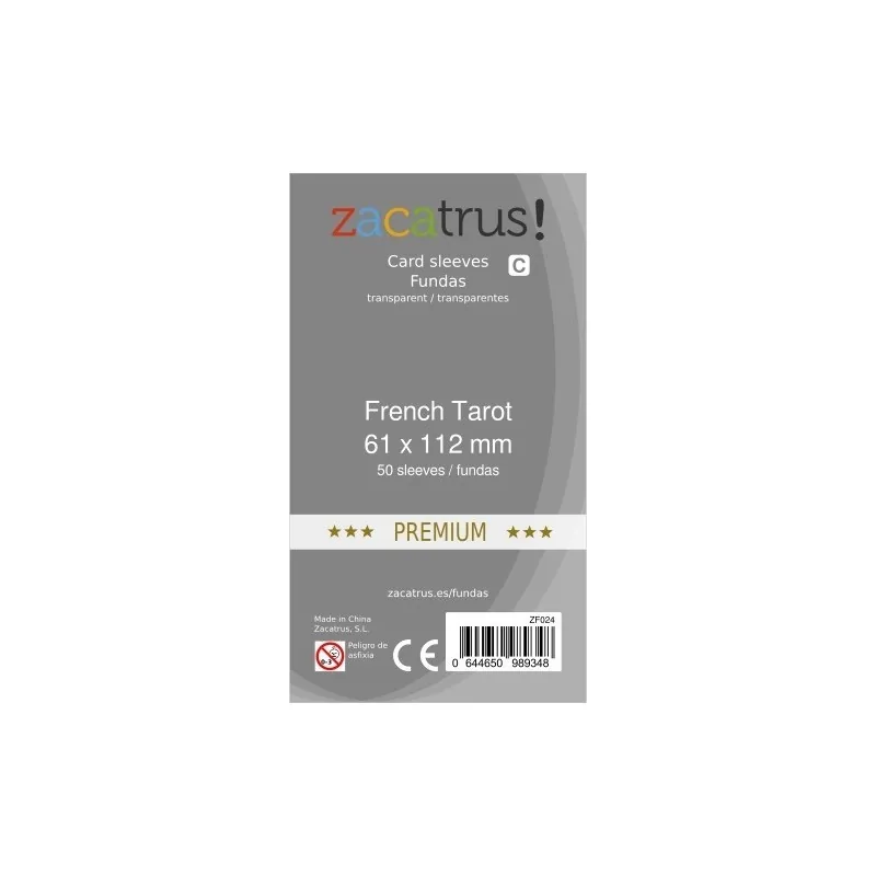 Fundas Zacatrus French Tarot premium (61x112mm) (50) de Zacatrus en Fundas | La Cueva Roja