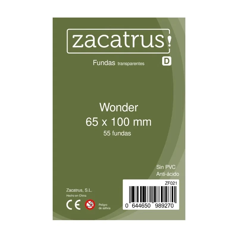 Fundas Zacatrus Wonder (65 mm X 100 mm) (55 uds) de Zacatrus en Fundas | La Cueva Roja