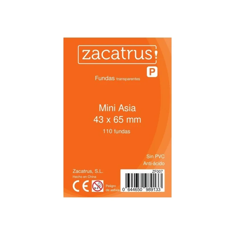Fundas Zacatrus Mini Asia (43 mm X 65 mm) (110 uds) de Zacatrus en Fundas | La Cueva Roja
