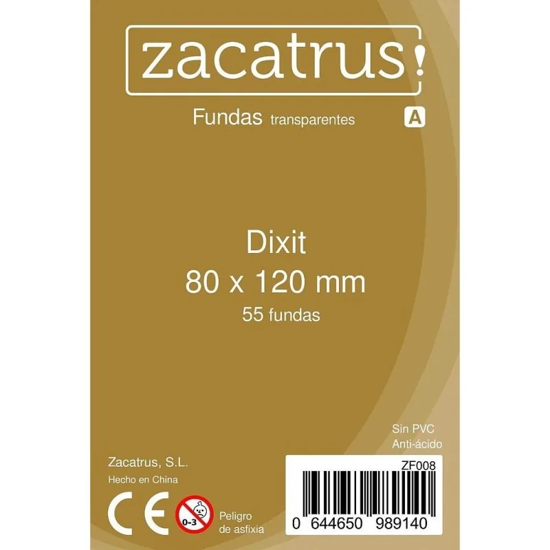 Fundas Zacatrus Dixit (80 mm X 120 mm) (55 uds) de Zacatrus en Fundas | La Cueva Roja
