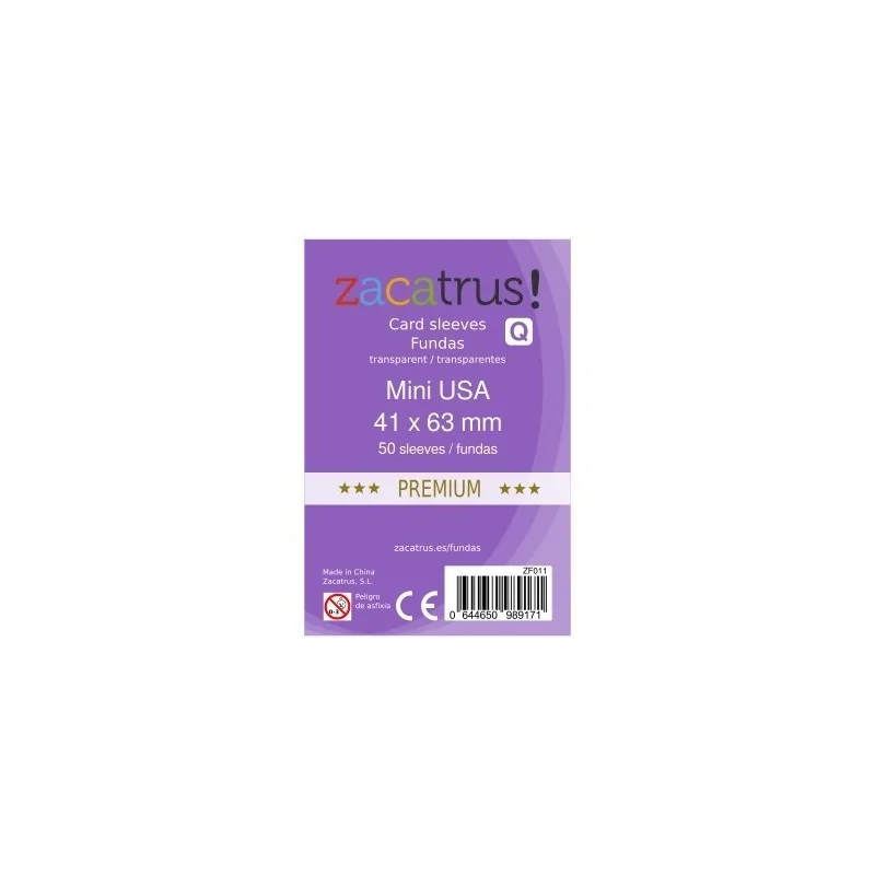 Fundas Zacatrus Mini USA Premium (41 mm X 63 mm) (55 uds) de Zacatrus en Fundas | La Cueva Roja