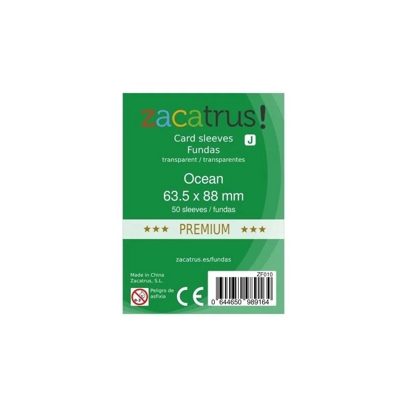 Fundas Zacatrus Ocean premium (standard: 63.5 mm X 88 mm) (55 uds) de Zacatrus en Fundas | La Cueva Roja