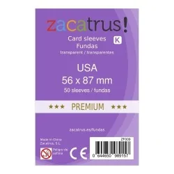 Fundas Zacatrus USA Premium (56 mm X 87 mm) (55 uds) de Zacatrus en Fundas | La Cueva Roja