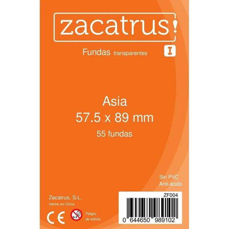Fundas Zacatrus Asia (57,5 mm x 89 mm) (55 uds) de Zacatrus en Fundas | La Cueva Roja