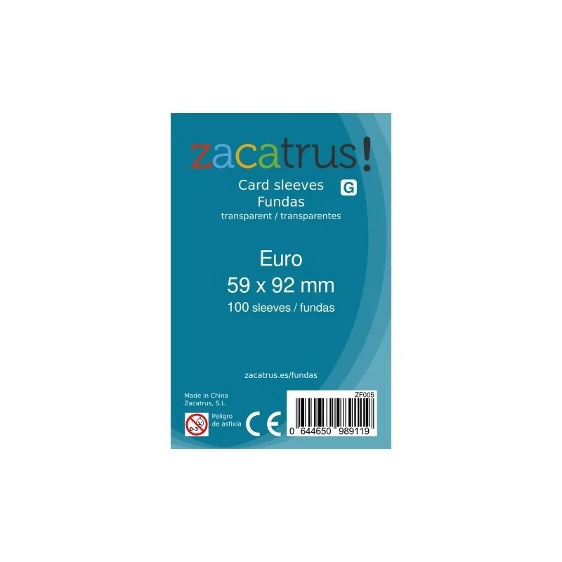 Fundas Zacatrus Euro (59 mm X 92 mm) (55 uds) de Zacatrus en Fundas | La Cueva Roja