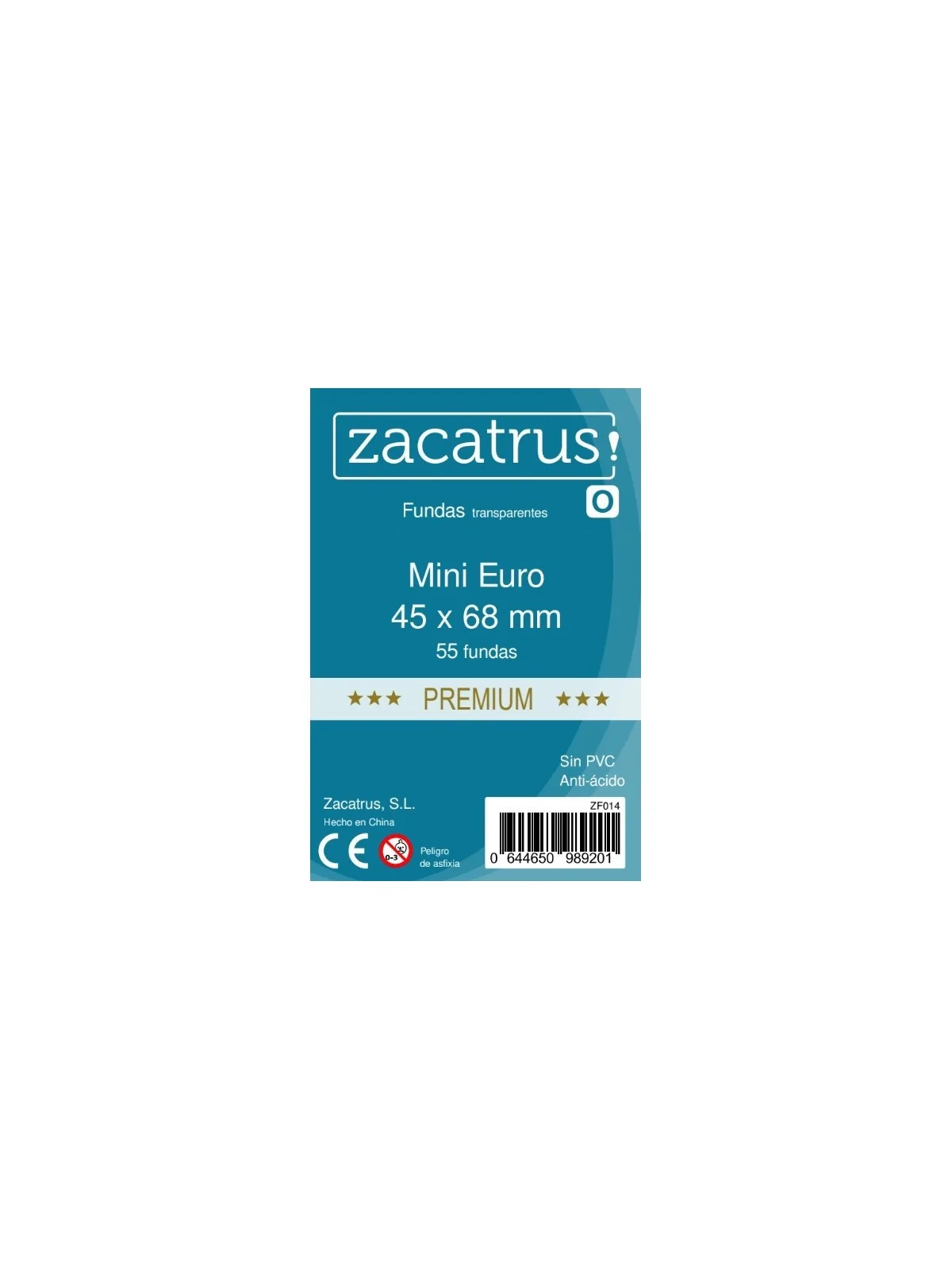 Fundas Zacatrus Mini Euro Premium (45mm x 68mm) (55 uds) de Zacatrus en Fundas | La Cueva Roja