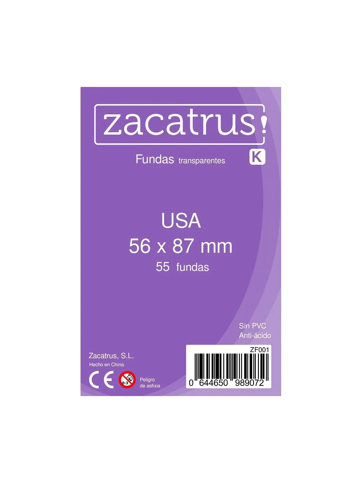 Fundas Zacatrus USA (56 mm X 87 mm) (55 uds) de Zacatrus en Fundas | La Cueva Roja