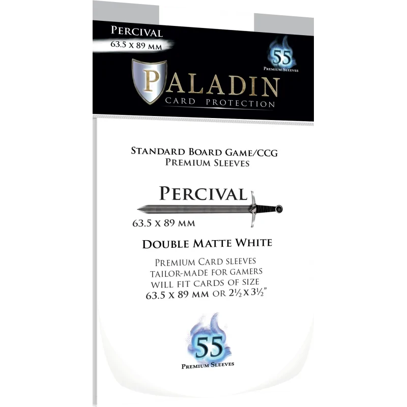 [Ref:25] Fundas Paladin Percival White (Pack of 55) (63.5×89mm) de  en Fundas | La Cueva Roja