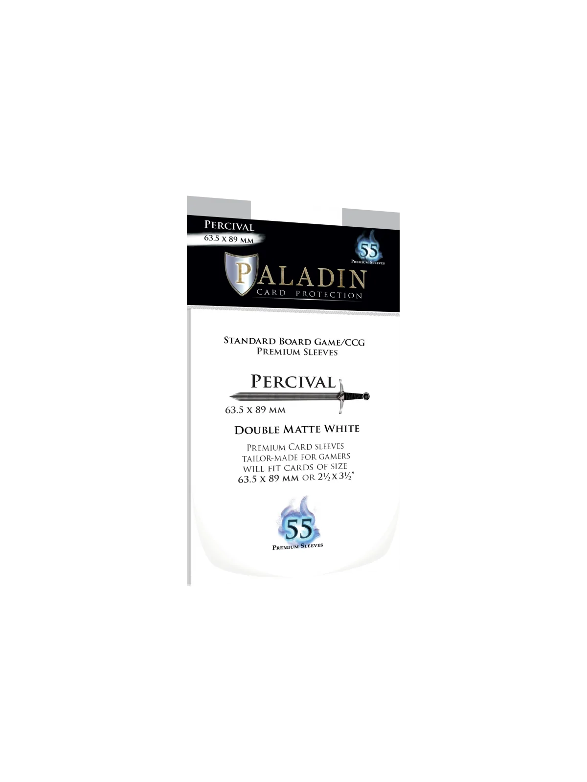 [Ref:25] Fundas Paladin Percival White (Pack of 55) (63.5×89mm) de  en Fundas | La Cueva Roja