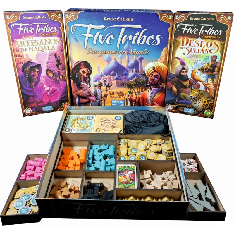 Inserto Compatible con Five Tribes (Base+Expansiones1y2) de WithOut Mess en Insertos | La Cueva Roja