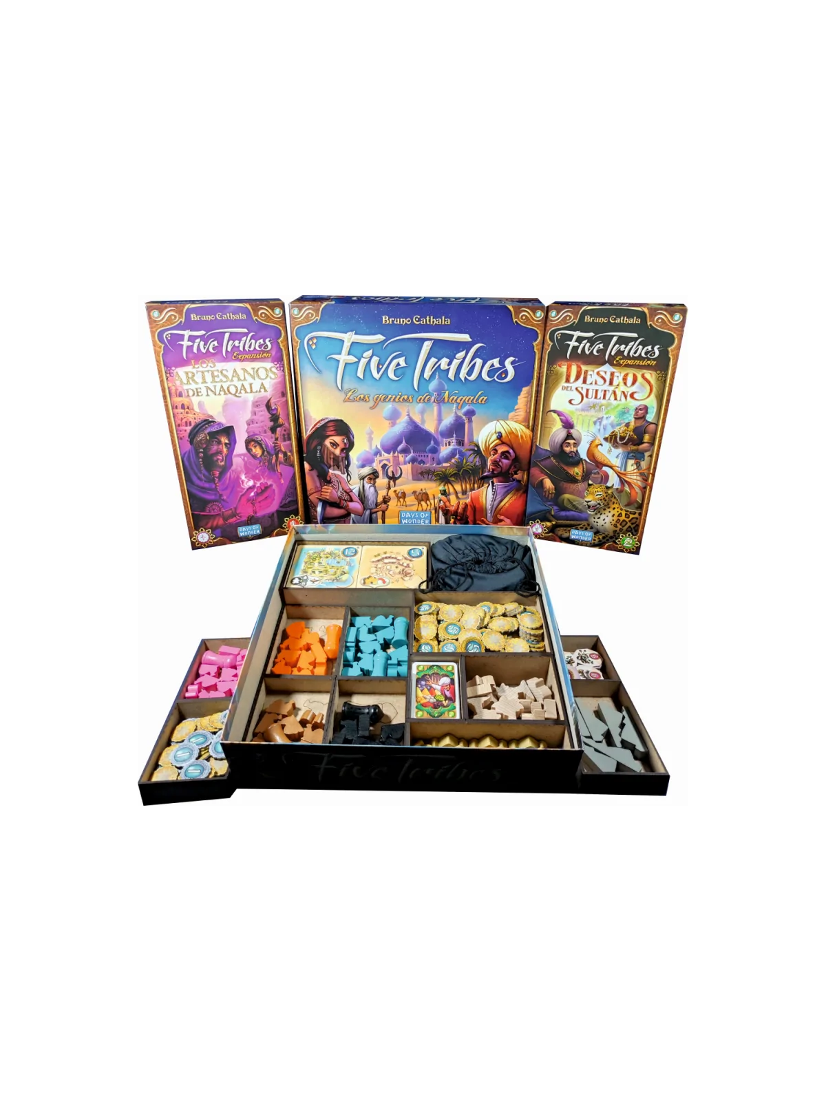 Inserto Compatible con Five Tribes (Base+Expansiones1y2) de WithOut Mess en Insertos | La Cueva Roja