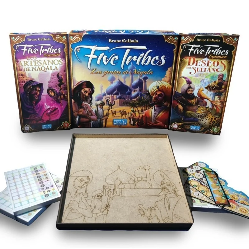 Inserto Compatible con Five Tribes (Base+Expansiones1y2) de WithOut Mess en Insertos | La Cueva Roja
