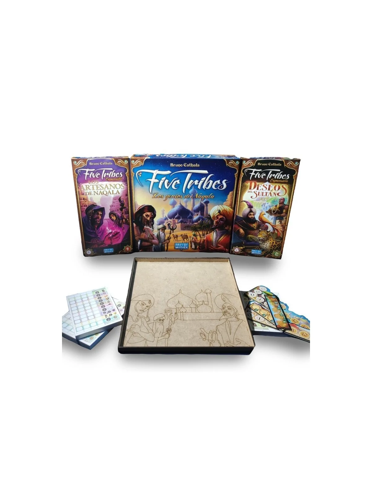Inserto Compatible con Five Tribes (Base+Expansiones1y2) de WithOut Mess en Insertos | La Cueva Roja