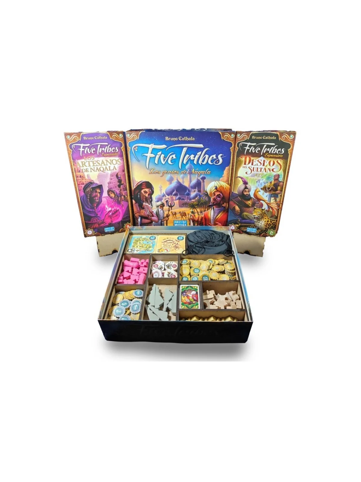 Inserto Compatible con Five Tribes (Base+Expansiones1y2) de WithOut Mess en Insertos | La Cueva Roja