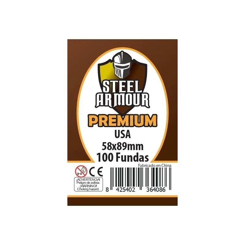 Steel Armour USA Premium (Pack of 100) (58x89mm) de Steel Armour en Fundas | La Cueva Roja