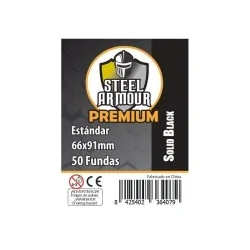 Steel Armour Opaca: Negro Premium (Pack of 50) (66x91mm) de Steel Armour en Fundas | La Cueva Roja