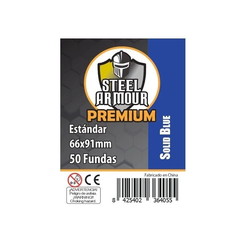 Steel Armour Opaco - Azul Premium (Pack of 50) (66x91mm) de Steel Armour en Fundas | La Cueva Roja