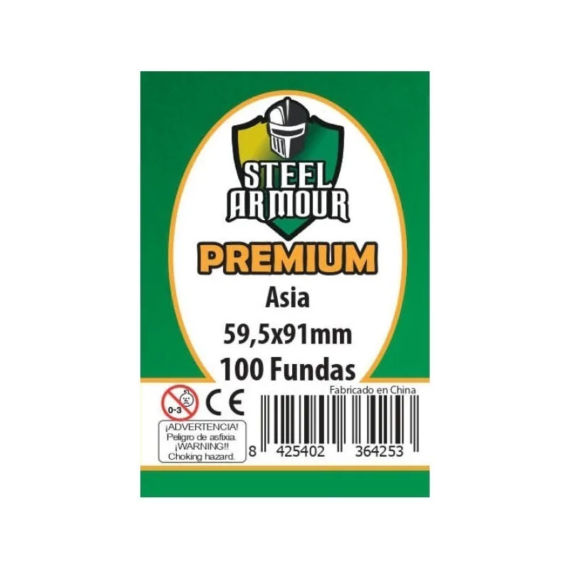 Steel Armour Asia Premium (Pack of 100) (59,5x91mm) de Steel Armour en Fundas | La Cueva Roja