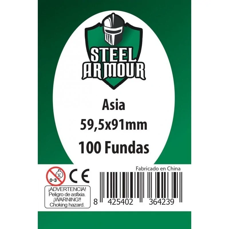 Steel Armour Asia (Pack of 100) (59,5x91mm) de Steel Armour en Fundas | La Cueva Roja