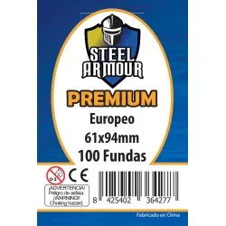 Steel Armour Europeo Premium (Pack of 100) (61x94mm) de Steel Armour en Fundas | La Cueva Roja