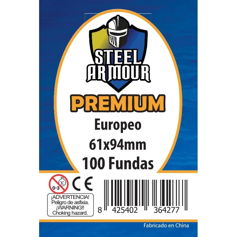 Steel Armour Europeo Premium (Pack of 100) (61x94mm) de Steel Armour en Fundas | La Cueva Roja