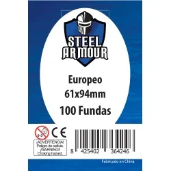 Steel Armour Europeo (Pack of 100) (61x94mm) de Steel Armour en Fundas | La Cueva Roja