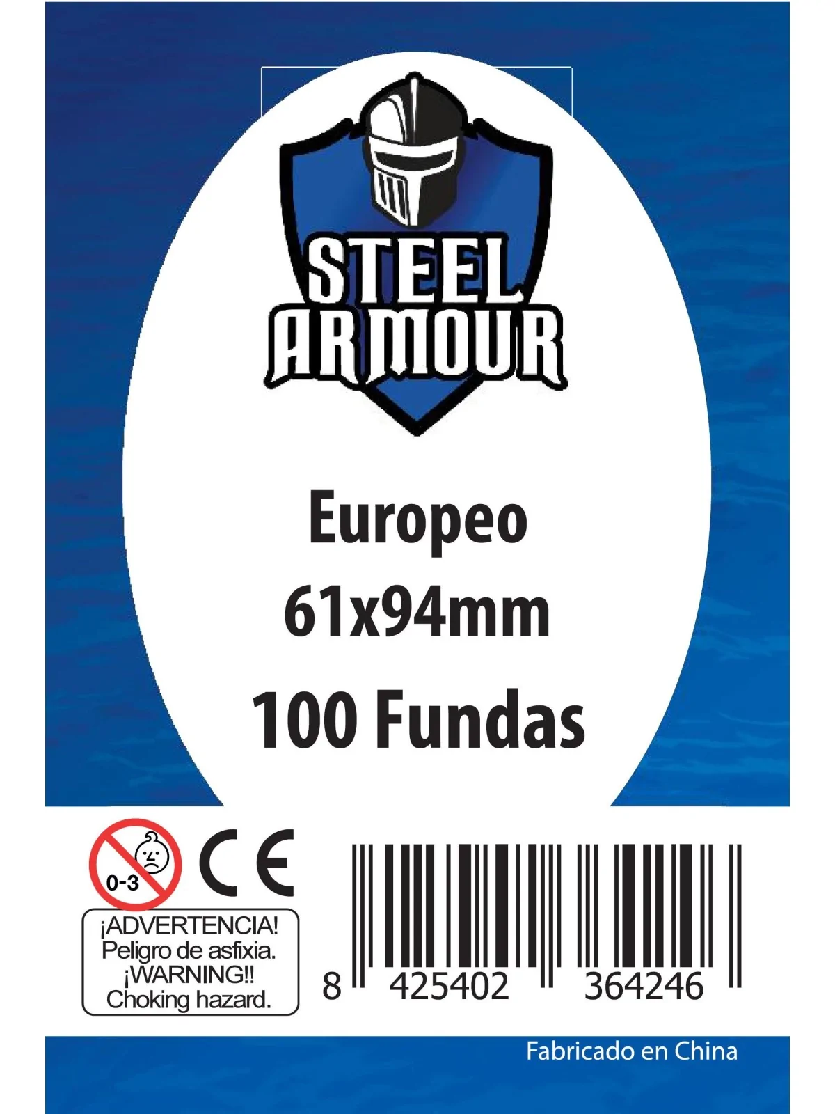 Steel Armour Europeo (Pack of 100) (61x94mm) de Steel Armour en Fundas | La Cueva Roja