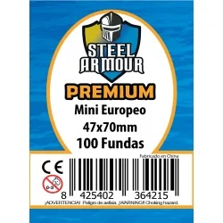 Steel Armour Mini Europeo Premium (Pack of 100) (47x70mm) de Steel Armour en Fundas | La Cueva Roja