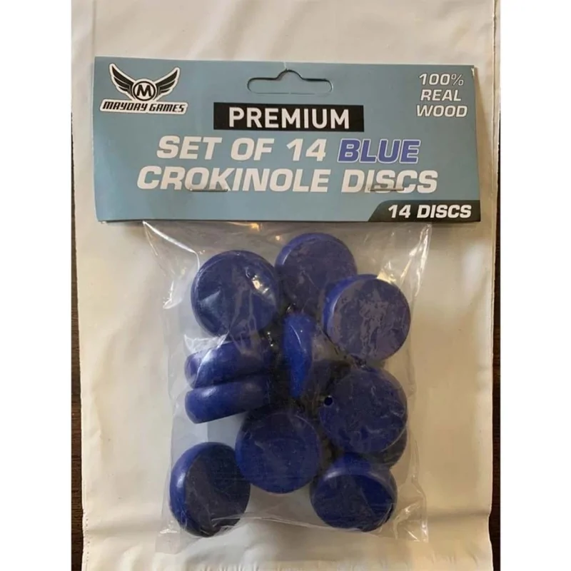 Juego de 14 Discos Crokinole - Azul de Mayday en Otros | La Cueva Roja