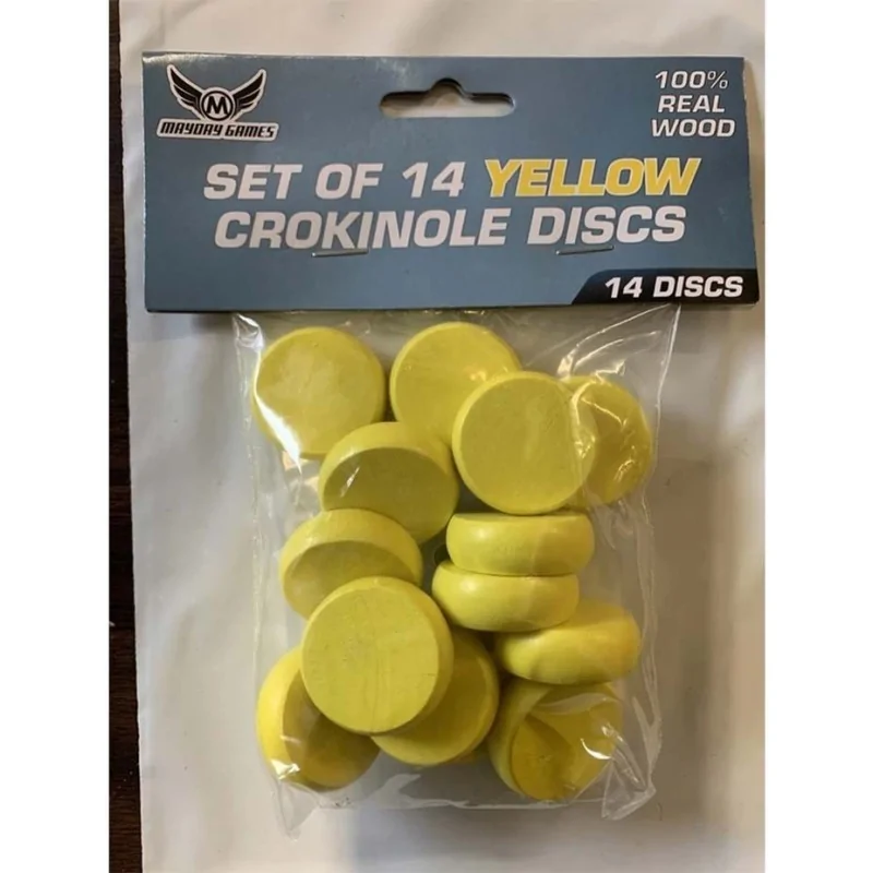 Juego de 14 Discos Crokinole - Amarillo de Mayday en Otros | La Cueva Roja