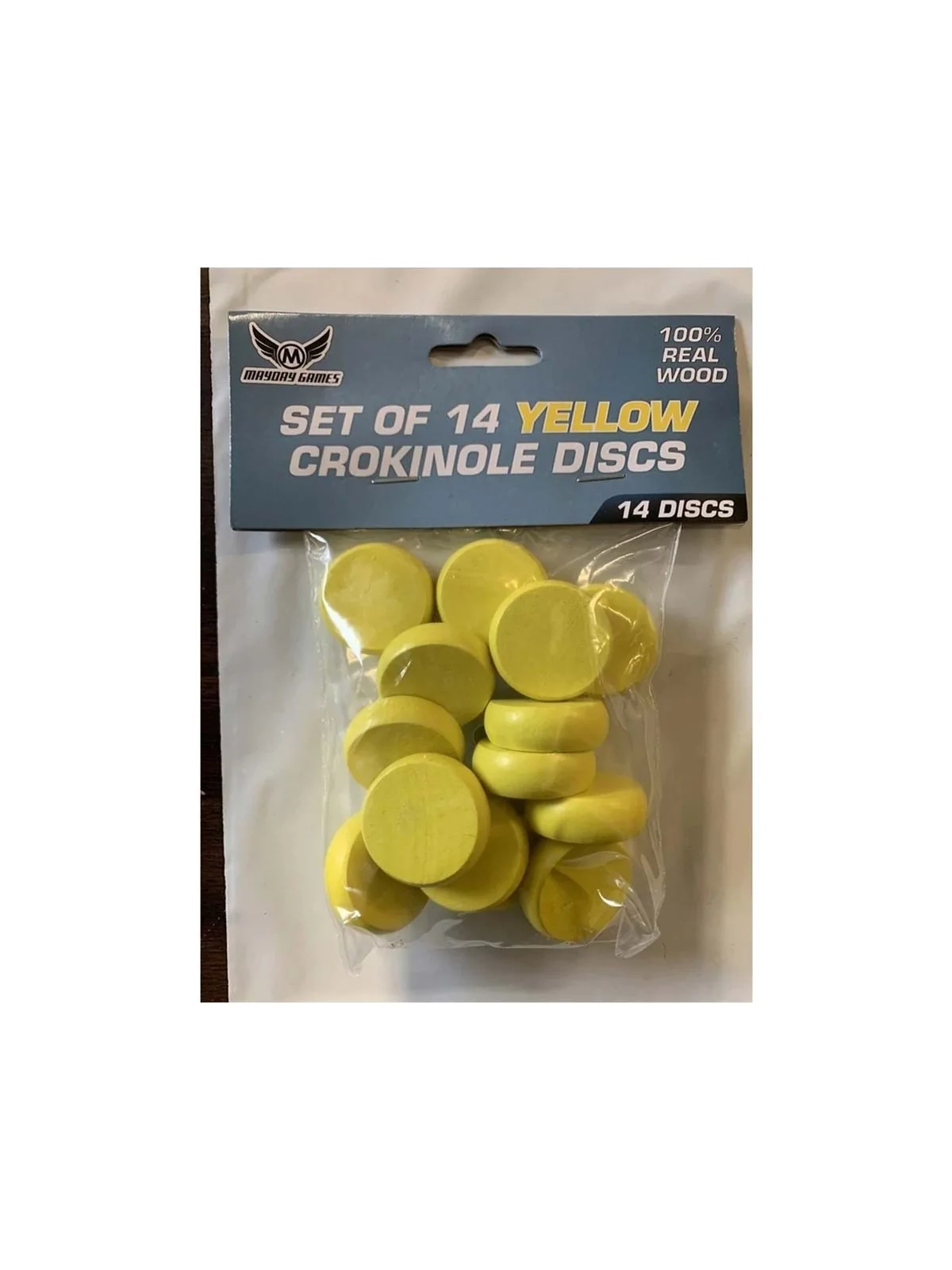 Juego de 14 Discos Crokinole - Amarillo de Mayday en Otros | La Cueva Roja